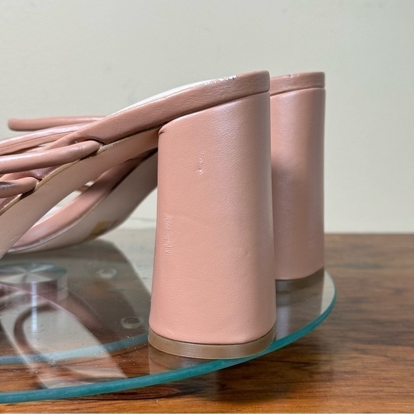 NINE WEST Strappy Open Toe Heel Sandals Platform Block Heels Size 12 - Picture 11 of 13